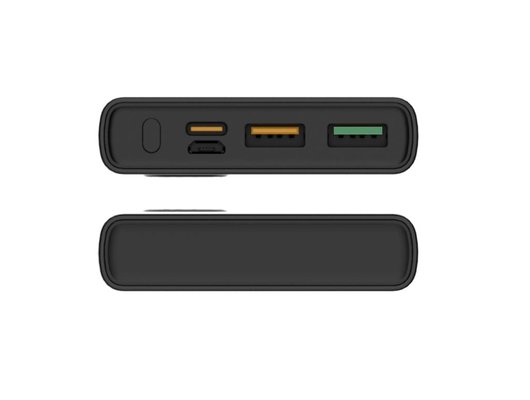 Внешний аккумулятор PERO PB05 10000 mAh, Li-Pol, output USB-C + 2 USB-A, черный